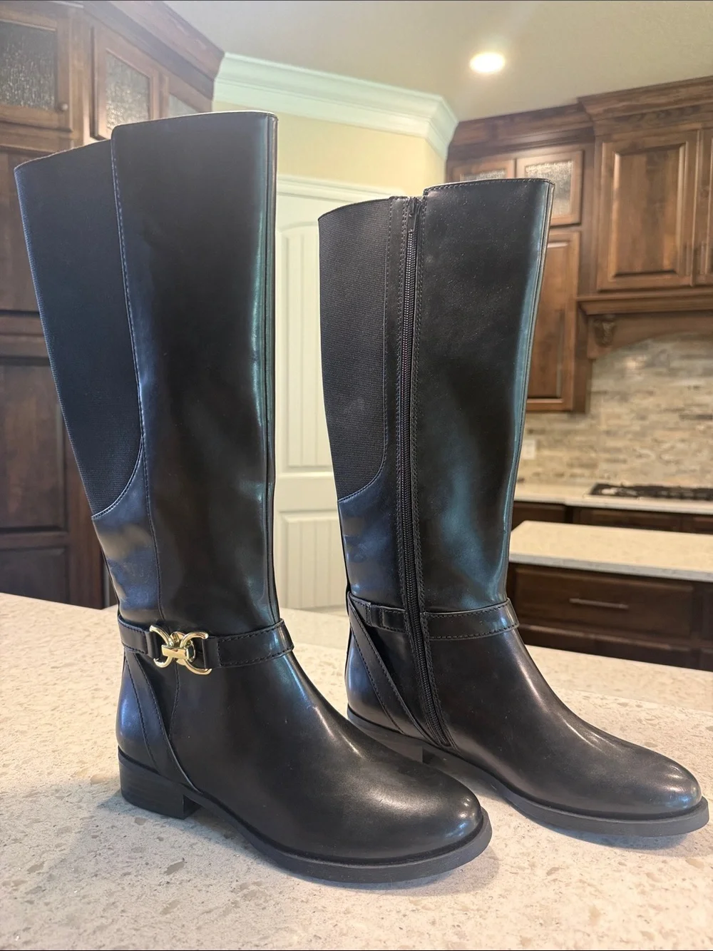 INC International Concepts Black Over-the-Knee Riding Boots